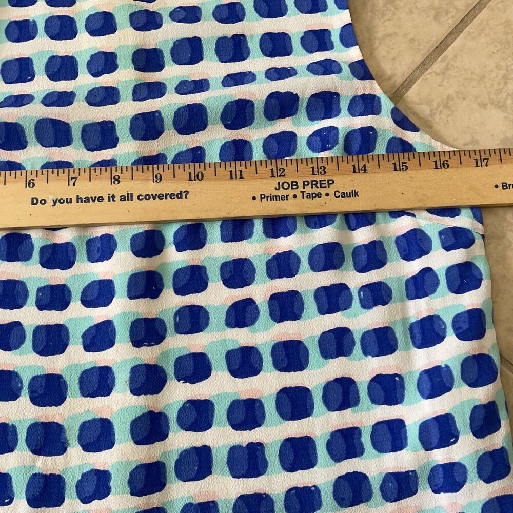 Kate Spade NY Island Stamp Dots Layered Top Tank XS Silk Blue White Sleeveless - Picture 8 of 8